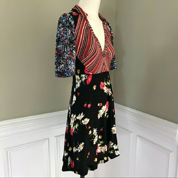 Free People | Mix It Up Printed Mini Dress - Picture 6 of 8